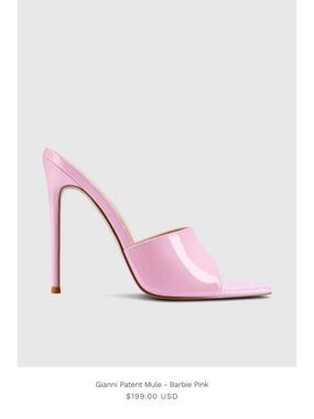 Femme LA Patent Mule in Barbie Pink - Women's High Heel Slide